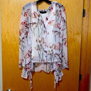 Religion We Live In Black Flower Top Size M